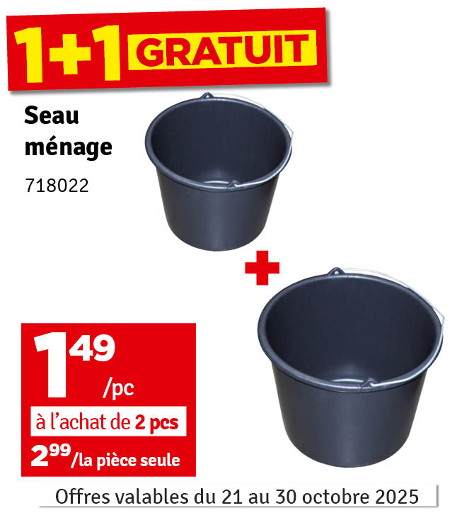 Seau en plastique 12 L SCALA